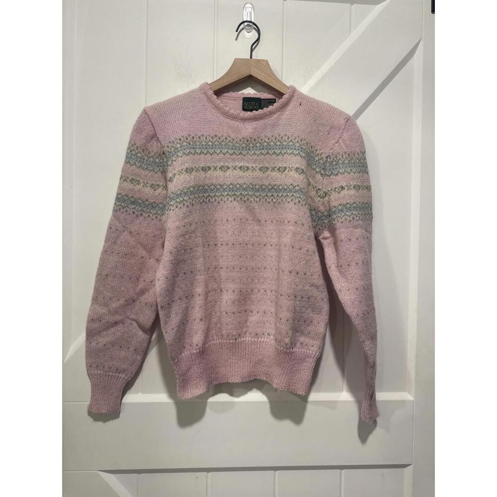 Alcott & Andrews Pink Shetland Wool Sweater Size L